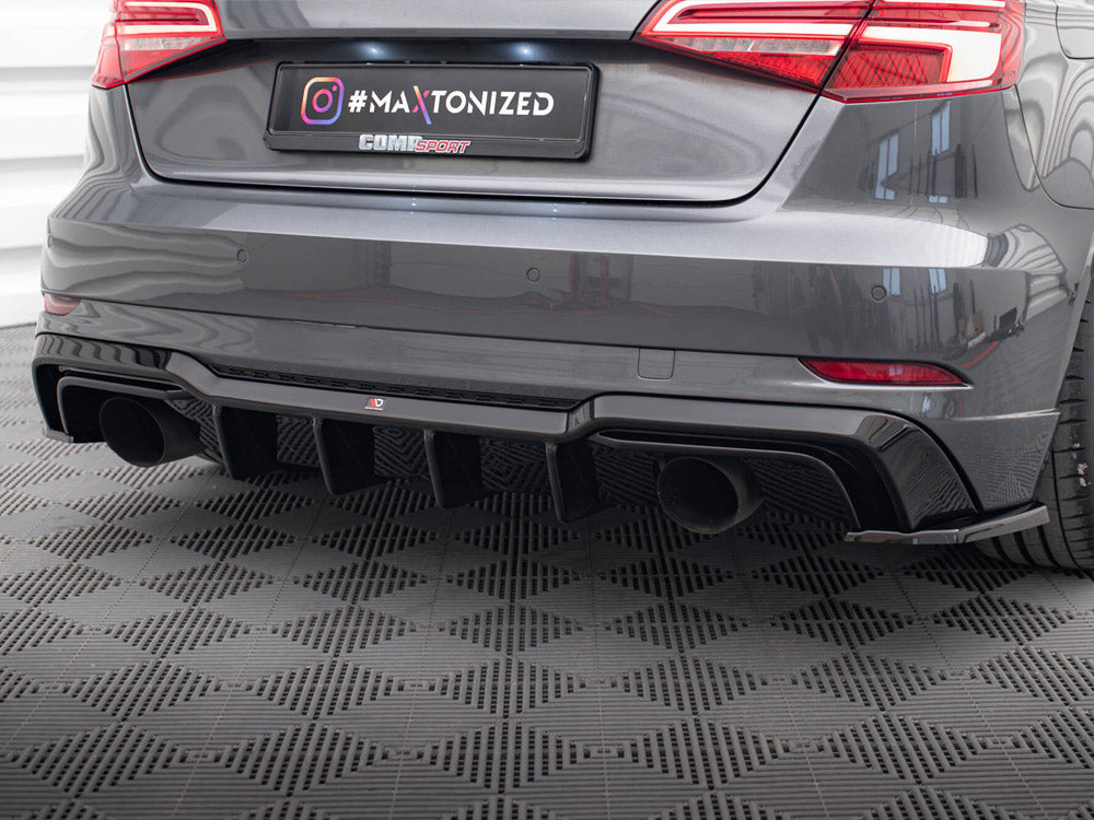 Maxton Design Rear Valance Audi A3 S-Line Sportback 8V Facelift (Version with single exhausts on both sides) - AU-S3-3F-SB-RS1GO_O - Image 3