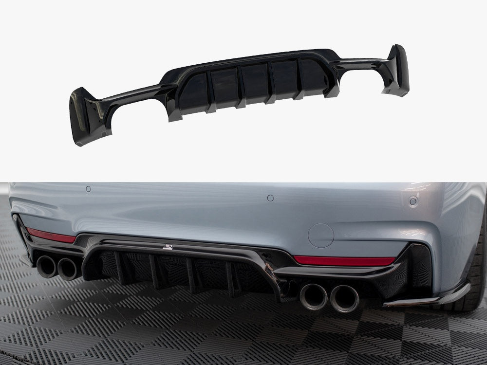 Maxton Design Rear Valance BMW 4 Coupe / Gran Coupe / Cabrio M-Pack F32 / F36 / F33 (Version with dual exhausts on both sides) - BM-4-F32-MPACK-RS1GOO_OO - Image 1