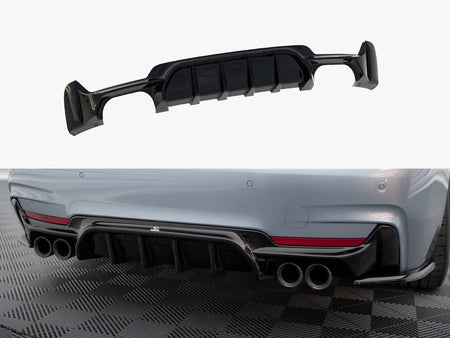 Maxton Design Rear Valance BMW 4 Coupe / Gran Coupe / Cabrio M-Pack F32 / F36 / F33 (Version with dual exhausts on both sides) - BM-4-F32-MPACK-RS1GOO_OO - Image 1