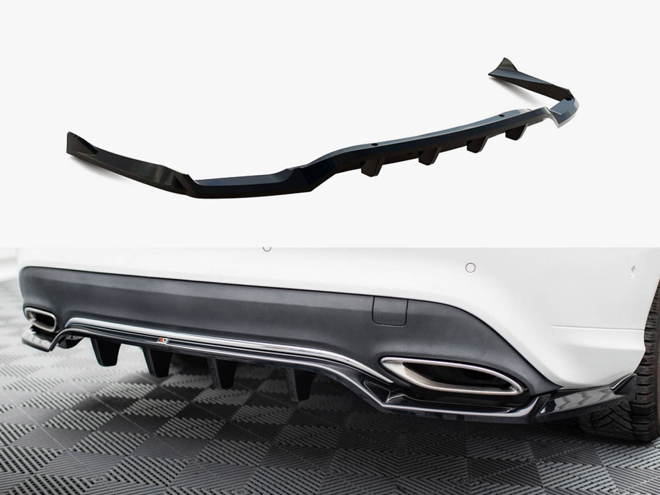Maxton Design Rear Splitter (Vertical Bars) Mercedes-Benz CLA C117 Facelift - ME-CLA-117F-RD1G+RD2G - Image 1