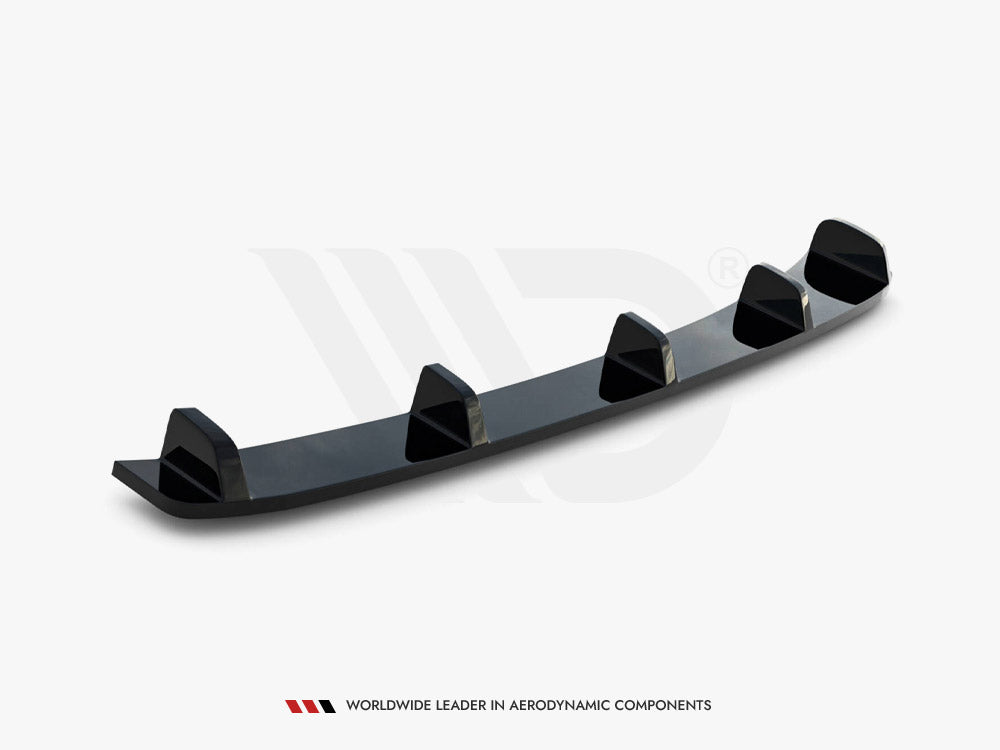 Maxton Design Central Rear Splitter (Vertical Bars) BMW 3 E46 Coupe M-Pack - Carbon Look - BM-3-46-C-MPACK-RD1+RD2C - Image 8
