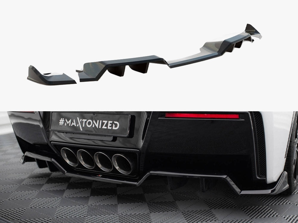 Maxton Design Central Rear Splitter (Vertical Bars) + Rear Side Splitters Chevrolet Corvette C7 - CH-CO-C7-RD3G+RD2G - Image 1
