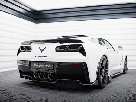 Maxton Design Central Rear Splitter (Vertical Bars) + Rear Side Splitters Chevrolet Corvette C7 - CH-CO-C7-RD3G+RD2G - Image 2