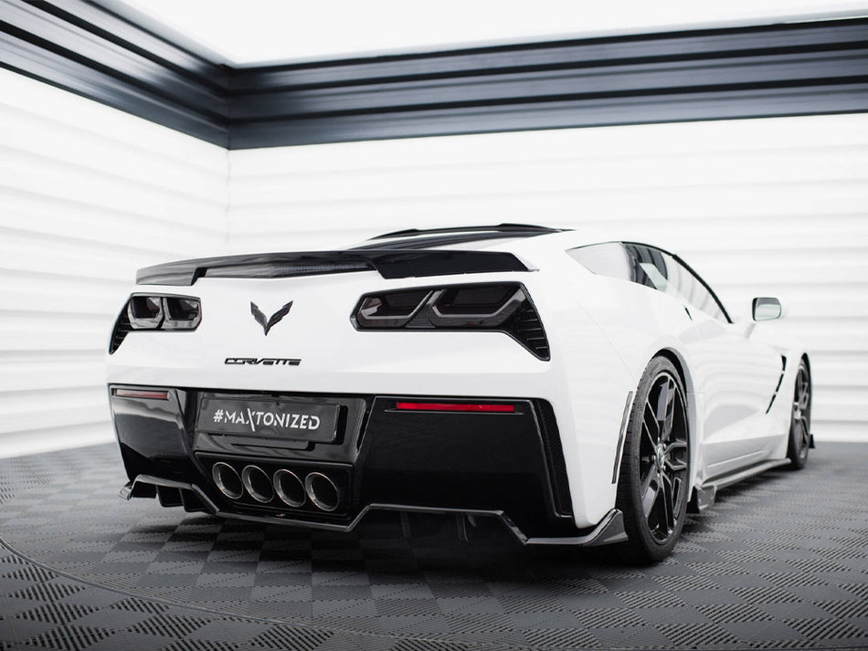 Maxton Design Central Rear Splitter (Vertical Bars) + Rear Side Splitters Chevrolet Corvette C7 - CH-CO-C7-RD3G+RD2G - Image 2