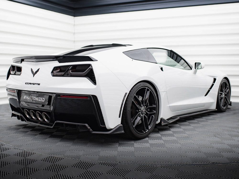 Maxton Design Central Rear Splitter (Vertical Bars) + Rear Side Splitters Chevrolet Corvette C7 - CH-CO-C7-RD3G+RD2G - Image 3