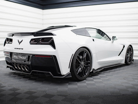 Maxton Design Central Rear Splitter (Vertical Bars) + Rear Side Splitters Chevrolet Corvette C7 - CH-CO-C7-RD3G+RD2G - Image 3