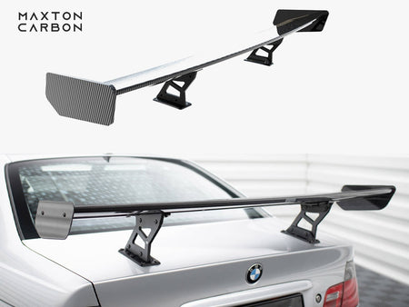 Maxton Design Carbon Spoiler With Internal Brackets Uprights BMW 3 Coupe E46 - CF-BM-3-46-C-WING5-INT-245-P - Image 1