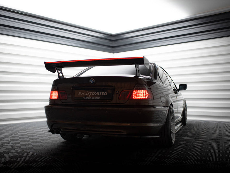 Maxton Design Carbon Spoiler With External Brackets Uprights + LED BMW 3 Coupe E46 - CF-BM-3-46-C-WING5-EXT-245-P+LED - Image 2