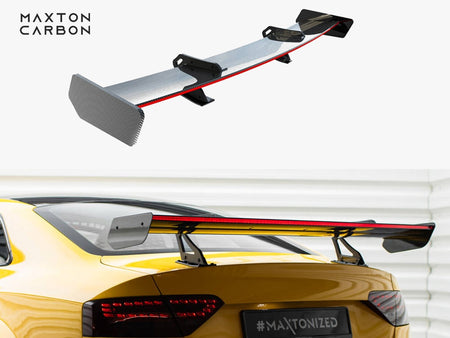 Maxton Design Carbon Spoiler With Upper Swan Mounting + LED Audi A5 Coupe 8T - CF-AU-A5-1-WING5-UPP-245-P+LED - Image 1