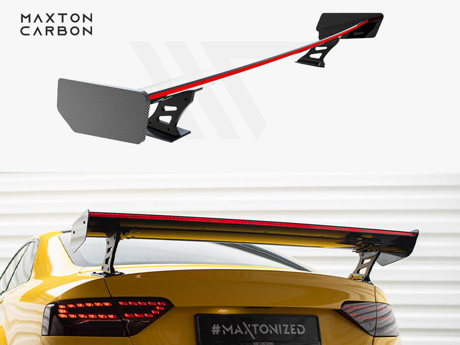 Carbon Spoiler With External Brackets Uprights + LED Audi A5 Coupe 8T