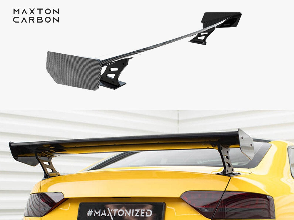 Maxton Design Carbon Spoiler With External Brackets Uprights Audi A5 Coupe 8T - CF-AU-A5-1-WING5-EXT-245-P - Image 1