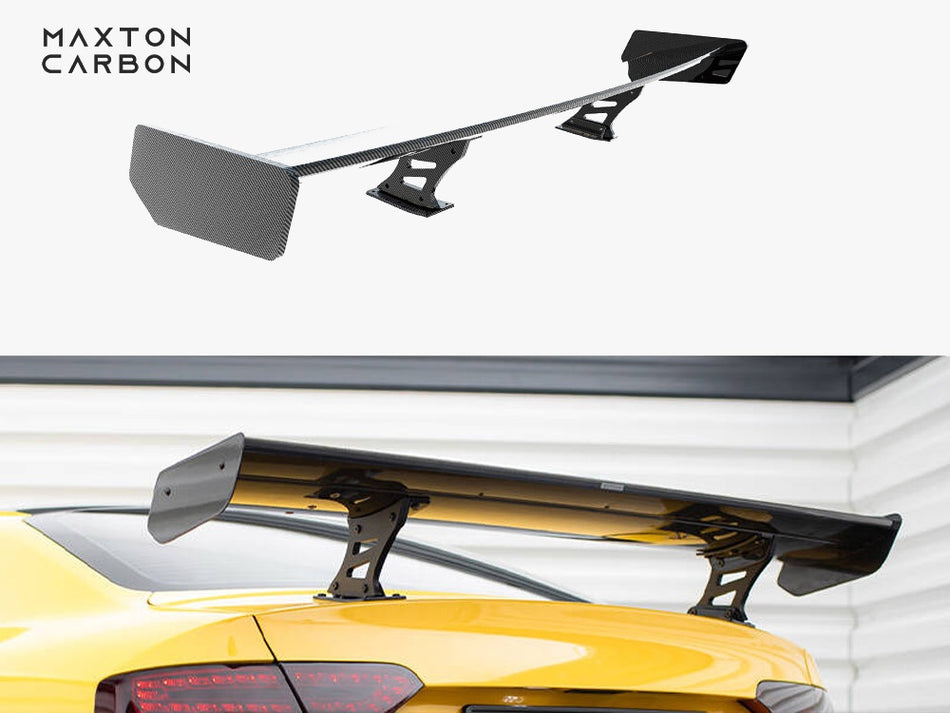 Maxton Design Carbon Spoiler With Internal Brackets Uprights Audi A5 Coupe 8T - CF-AU-A5-1-WING5-INT-245-P - Image 1