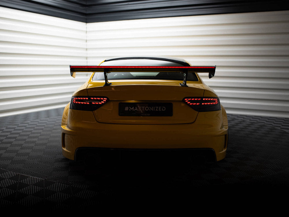 Carbon Spoiler With Internal Brackets Uprights + LED Audi A5 Coupe 8T