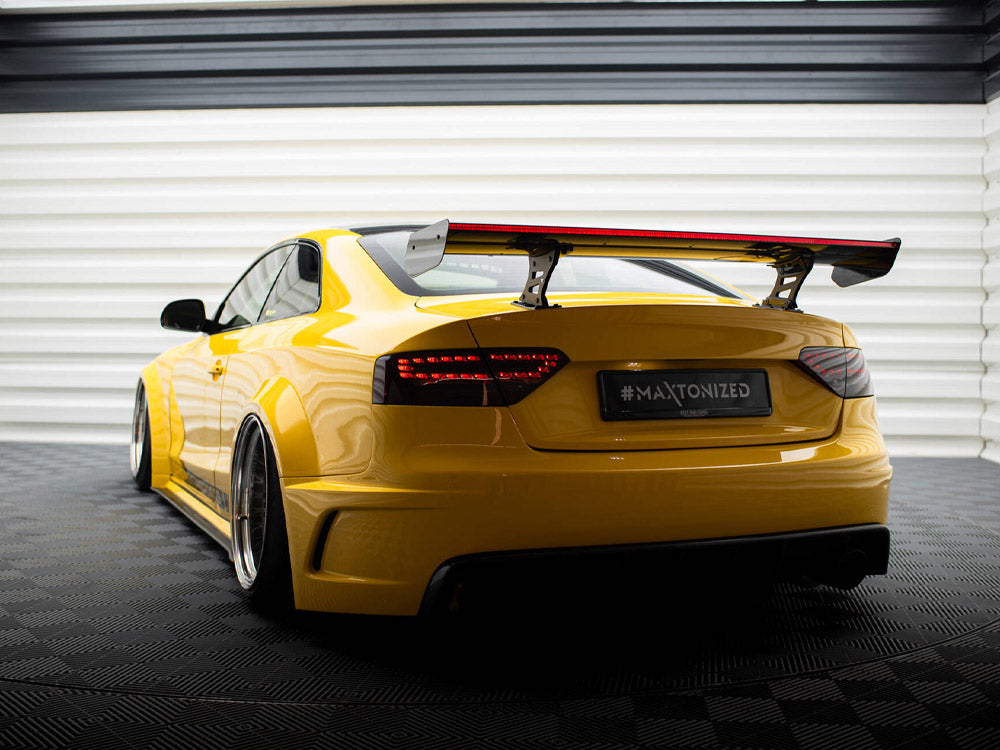 Carbon Spoiler With Internal Brackets Uprights + LED Audi A5 Coupe 8T