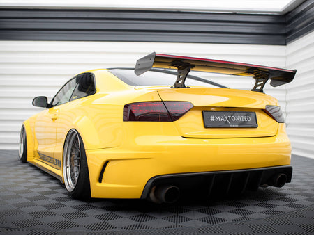 Carbon Spoiler With Internal Brackets Uprights + LED Audi A5 Coupe 8T