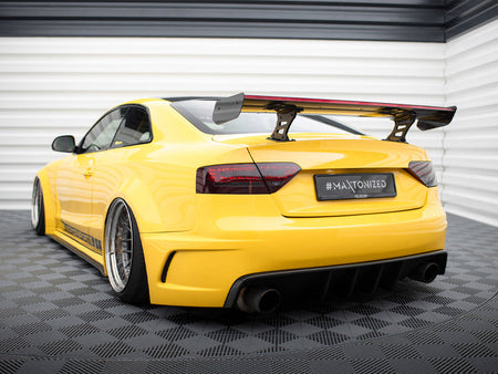 Carbon Spoiler With Internal Brackets Uprights + LED Audi A5 Coupe 8T