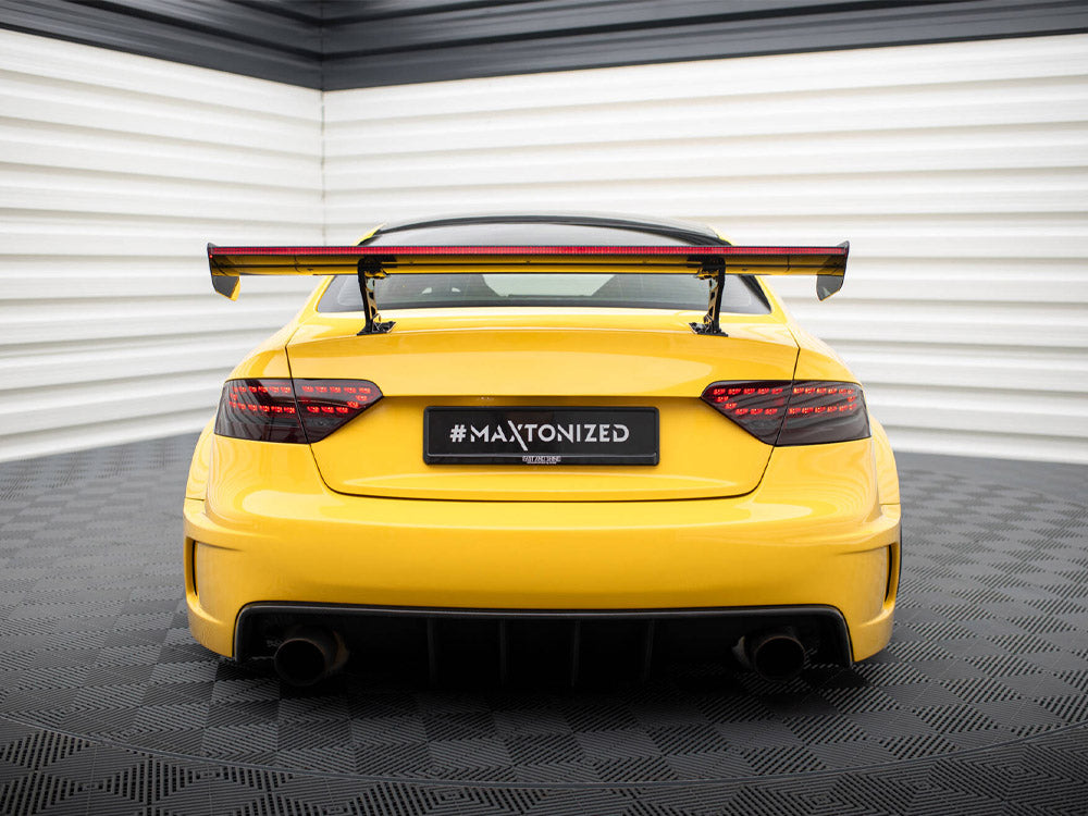 Carbon Spoiler With Internal Brackets Uprights + LED Audi A5 Coupe 8T