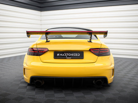 Carbon Spoiler With Internal Brackets Uprights + LED Audi A5 Coupe 8T