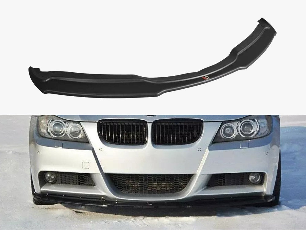 Maxton Design Front Splitter V.1 BMW 3 E90 M-Sport (2004-2008) - Carbon Look - BM-3-90-MPACK-FD1C - Image 1