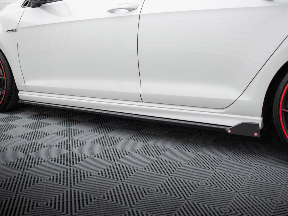 Side Skirts Diffusers V.3 + Flaps Volkswagen Golf R / R-Line Mk7