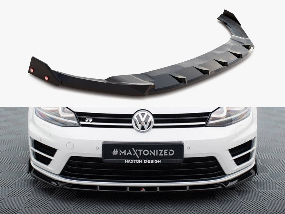 Maxton Design Front Splitter V.5 + Flaps Volkswagen Golf R / R-Line Mk7 - VW-GO-7-R-FD5G+FSF1B - Image 1