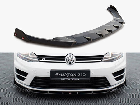Maxton Design Front Splitter V.5 + Flaps Volkswagen Golf R / R-Line Mk7 - VW-GO-7-R-FD5G+FSF1B - Image 1