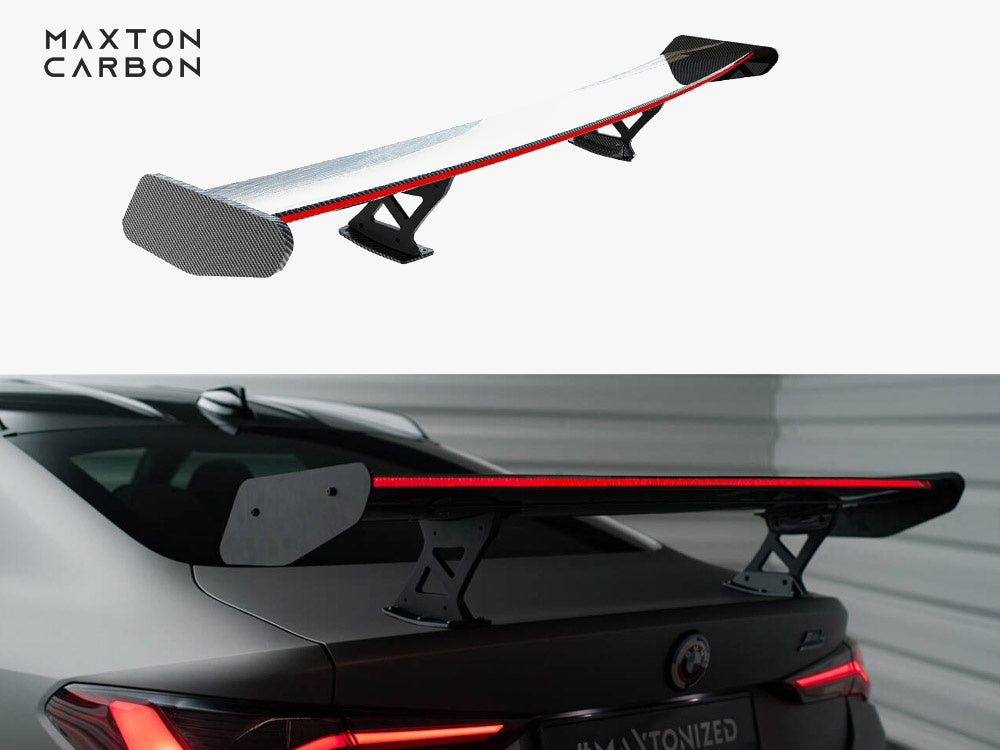 Maxton Design Carbon Spoiler With Internal Brackets Uprights + LED BMW M4 G82 / G82 Facelift / M440i / 4 M-Pack G22 / G22 Facelift - CF-BM-4-G82-M-WING5-INT-245-P+LED - Image 1