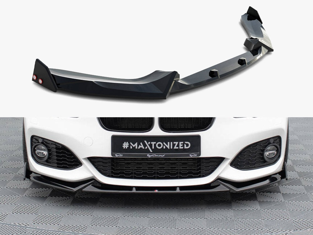 Maxton Design Front Splitter V.5 + Flaps BMW 1 M-Pack / M140i F20 Facelift - BM-1-F20F-M-FD5G+FSF1B - Image 1