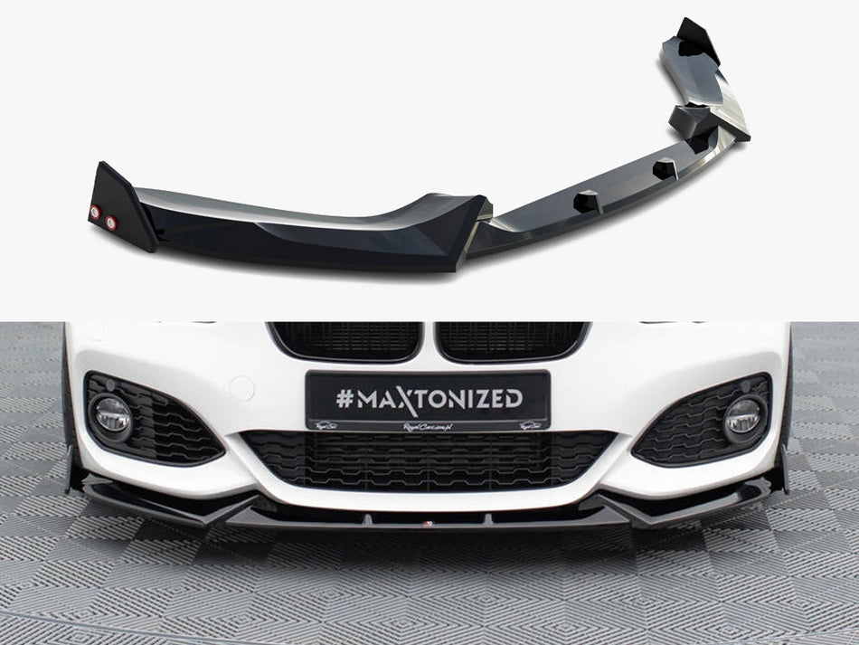 Maxton Design Front Splitter V.5 + Flaps BMW 1 M-Pack / M140i F20 Facelift - BM-1-F20F-M-FD5G+FSF1B - Image 1