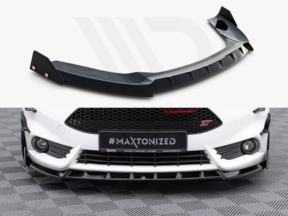 MAXTON DESIGN Front Splitter V.6 + Flaps Ford Fiesta ST Mk7 Facelift