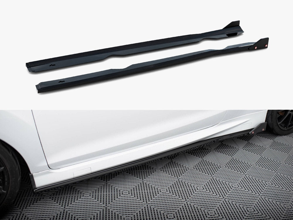 Maxton Design Side Skirts Diffusers V.4 + Flaps Ford Fiesta ST / ST-Line Mk7 - FO-FI-7/7F-ST-SD4G+SF1B - Image 1