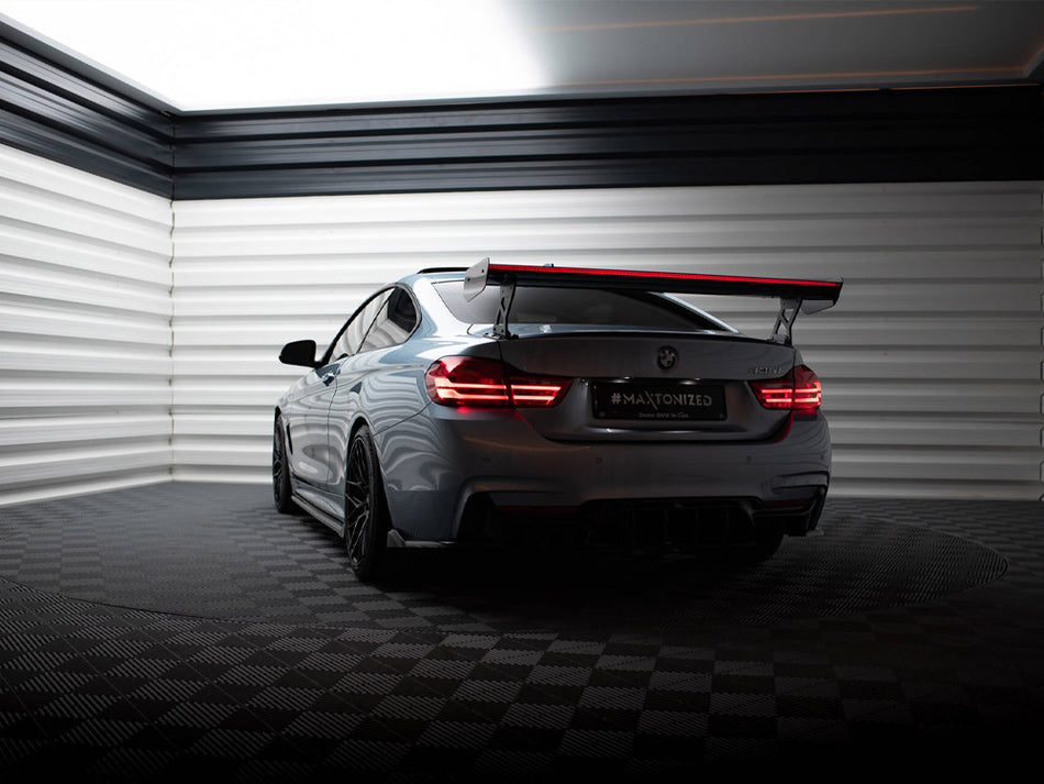 Maxton Design Carbon Spoiler With External Brackets Uprights + LED BMW 4 F32 / 4 F32 M-Pack Coupe - CF-BM-4-F32-WING5-EXT-245-P+LED - Image 2