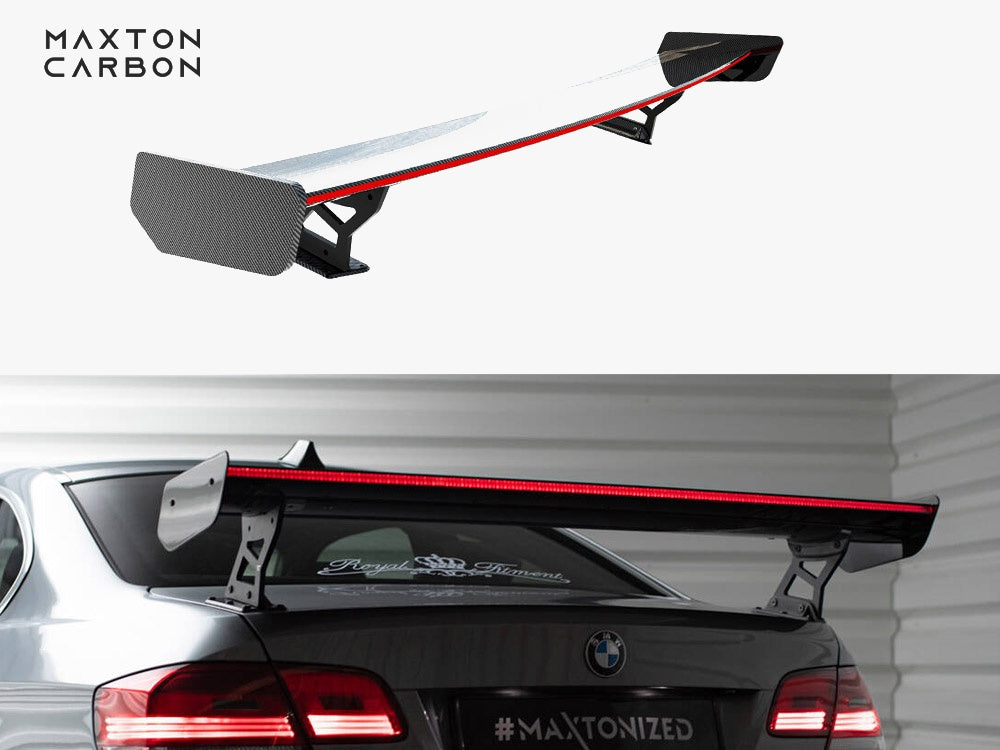 Carbon Spoiler With External Brackets Uprights + LED BMW 3 / M3 Coupe E92