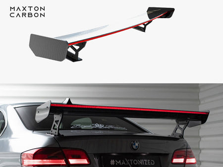 Maxton Design Carbon Spoiler With External Brackets Uprights + LED BMW 3 / M3 Coupe E92 - CF-BM-3-92-WING5-EXT-245-P+LED - Image 1