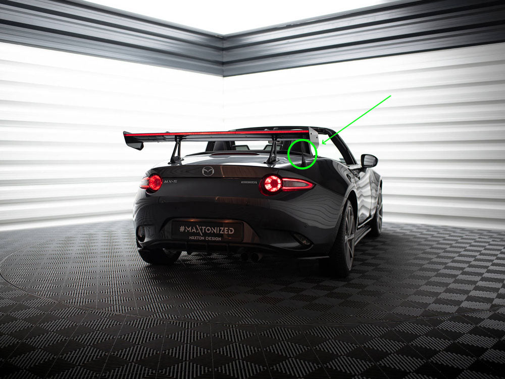 Maxton Design Carbon Spoiler With Upper Swan Mounting + LED Mazda MX-5 ND (Mk4) - CF-MA-MX5-4-WING5-UPP-245-P+LED - Image 4