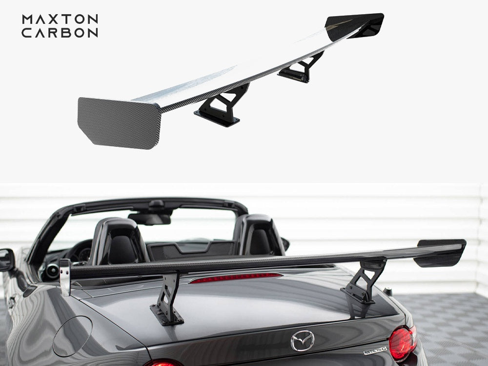Maxton Design Carbon Spoiler With Internal Brackets Uprights Mazda MX-5 ND (Mk4) - CF-MA-MX5-4-WING5-INT-245-P - Image 1