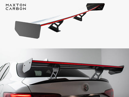 Maxton Design Carbon Spoiler + LED Alfa Romeo Giulia Quadrifoglio - CF-AL-GI-1-QV-INT-245-P+LED - Image 1