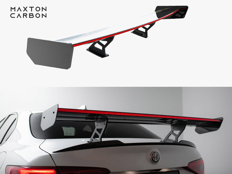 Maxton Design Carbon Spoiler + LED Alfa Romeo Giulia Quadrifoglio - CF-AL-GI-1-QV-INT-245-P+LED - Image 1