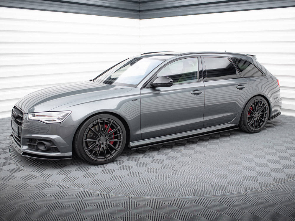 Maxton Design Side Skirts Diffusers Audi A6 / A6 C7 S-Line / S6 C7 Facelift - Carbon Look - AU-A6-C7F-SLINE-SD1C - Image 2