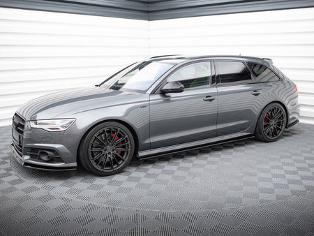 Maxton Design Side Skirts Diffusers Audi A6 / A6 C7 S-Line / S6 C7 Facelift - Carbon Look - AU-A6-C7F-SLINE-SD1C - Image 2