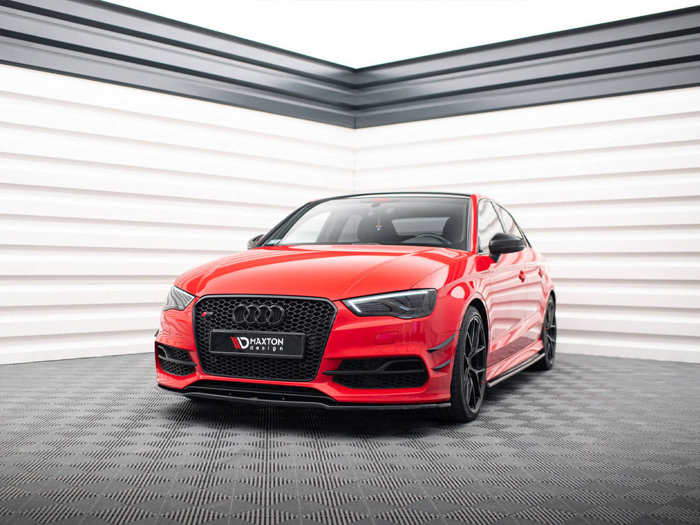 Maxton Design Front Splitter V.2 Audi S3 / A3 S-Line 8V Sedan / Cabrio (2013-2016) - AU-S3-3-S-FD1G - Image 2