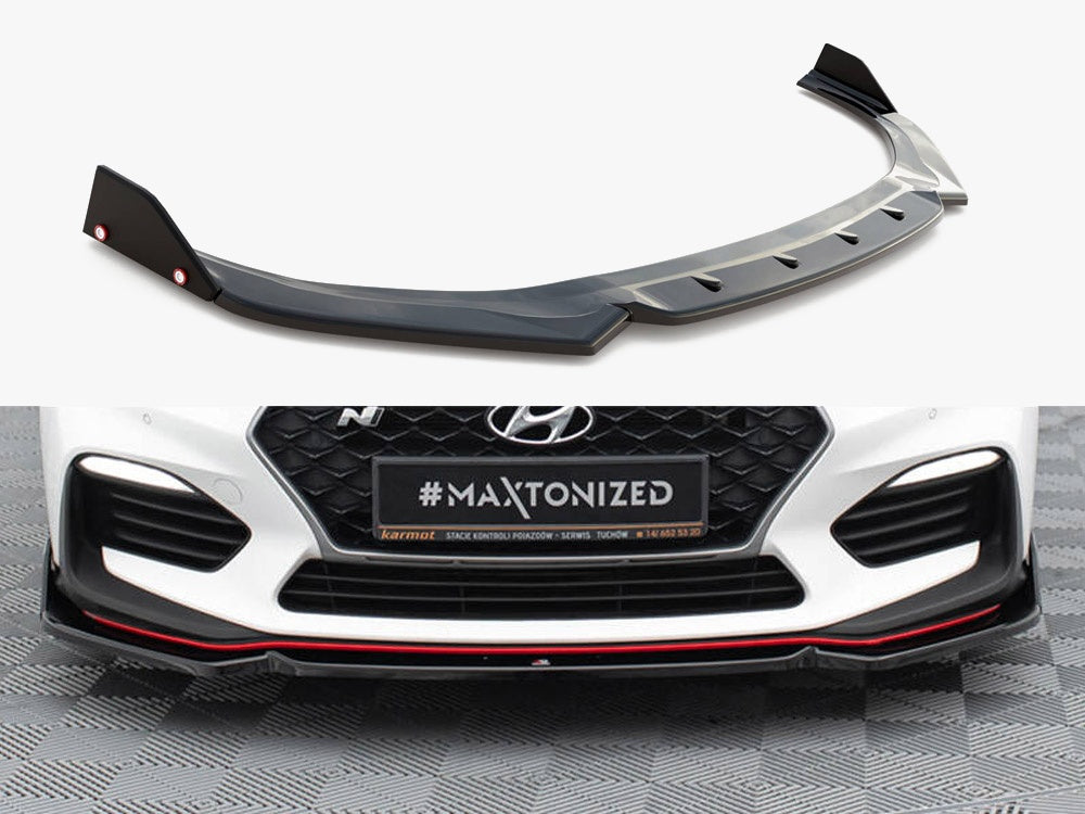 Maxton Design Front Splitter V.6 + Flaps Hyundai I30 N Mk3 Hatchback / Fastback - HY-I30-3-N-FD6G+FSF - Image 1