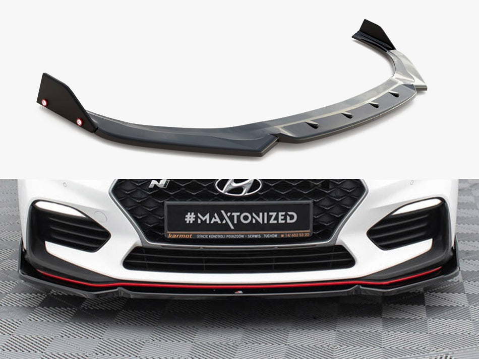 Maxton Design Front Splitter V.6 + Flaps Hyundai I30 N Mk3 Hatchback / Fastback - HY-I30-3-N-FD6G+FSF - Image 1