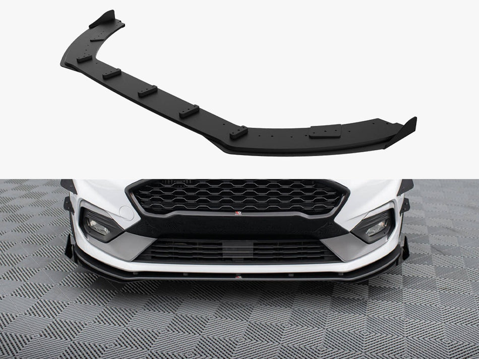 Maxton Design Street PRO Front Splitter + Flaps Ford Fiesta Mk8 ST / ST-Line - FOFI8STCNC-FD1B+FSF1G - Image 1
