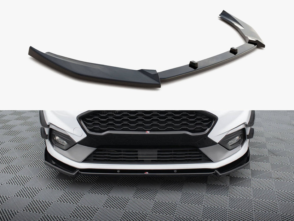 Maxton Design Front Splitter V.7 Ford Fiesta Mk8 ST / ST-Line - FO-FI-8-ST-FD4G - Image 1
