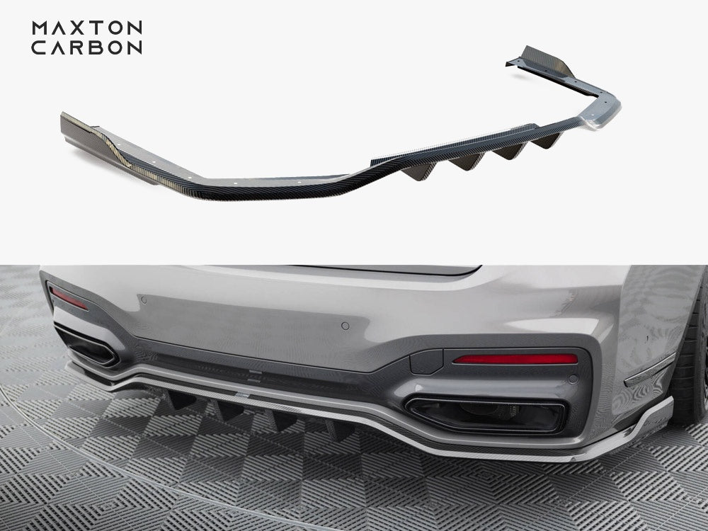 Maxton Design Prepreg Carbon Fiber Rear Splitter BMW 7 M-Pack G11 / G12 Facelift - CF-BM-7-11F-MPACK-RD1-245-P - Image 1