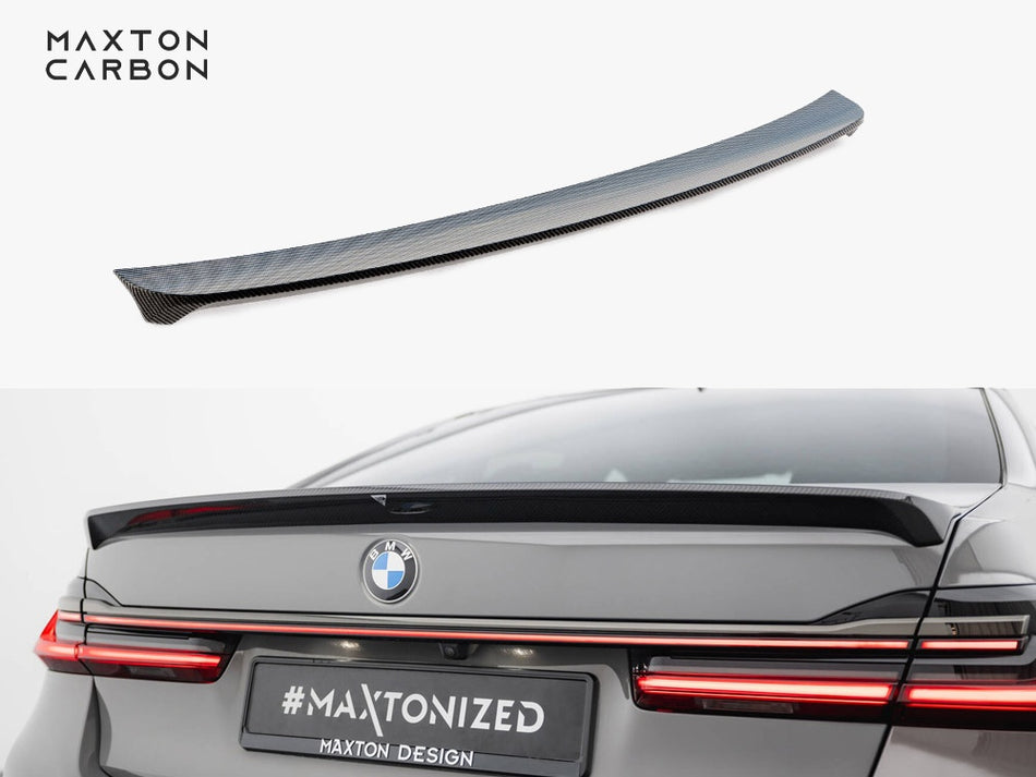 Maxton Design Prepreg Carbon Fiber Tailgate Spoiler BMW 7 G11 / G11 Facelift - CF-BM-7-11F-MPACK-H1-245-P - Image 1