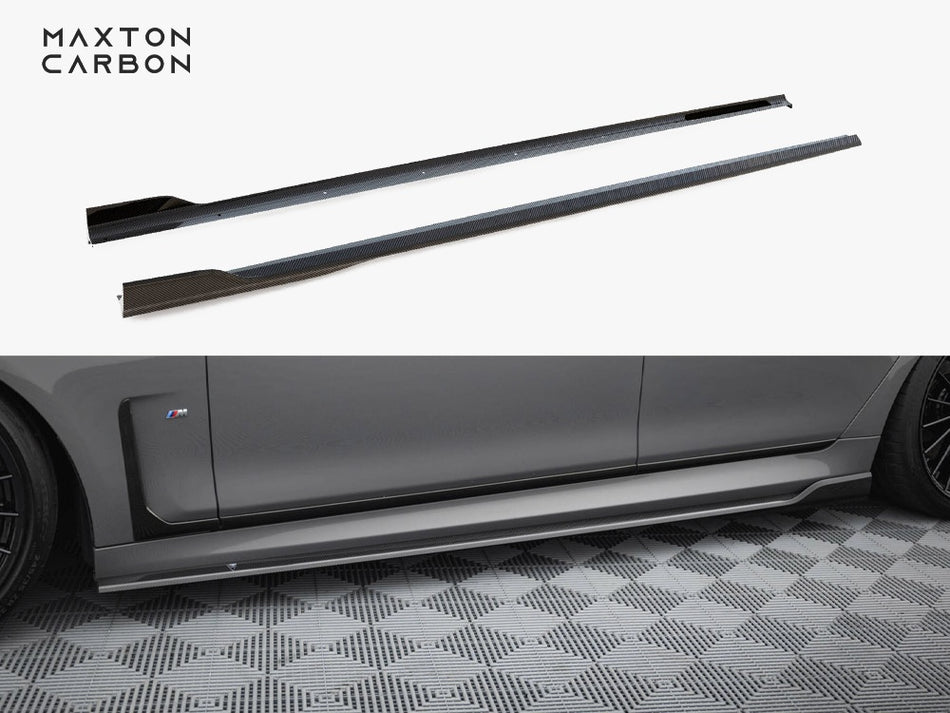 Maxton Design Carbon Fiber Side Skirts BMW 7 M-Pack G11 Facelift - CF-BM-7-11F-MPACK-SD1-245-P - Image 1