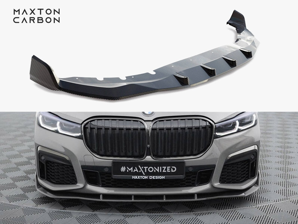 Maxton Design Prepreg Carbon Fiber Front Splitter + ABS Splitter BMW 7 M-Pack G11 Facelift - CF-BM-7-11F-MPACK-FD1-245-P+FD1RG - Image 1