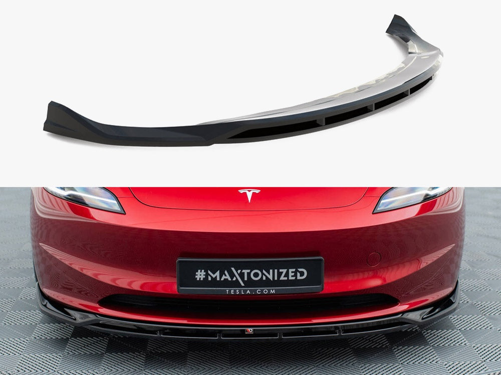Maxton Design Front Splitter V.1 Tesla Model 3 FL Project Highland - TE-MODEL3-1F-FD1G+FD1RG - Image 1